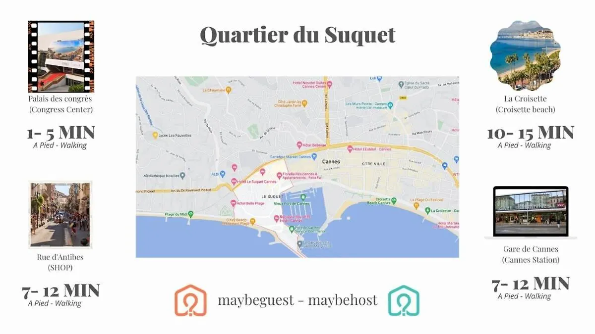 Apartment C067-Beau Studio A 100 M Des Plages Et Proche Palais Cannes France